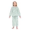thumbnail image 2 of Fluffy Pajamas Set Fuzzy Winter Warm Pj Sets Pullover Tops and Long Pants Green Leaf Pattern Large, 2 of 7