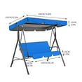 thumbnail image 3 of Swing Canopy Replacement Cover and Swing Cushion Cover Waterproof 2 and 3 Seater Swing Top Cover and Chair Cover Garden Outdoor Patio Swing Seat Cover Replacement (Blue), 3 of 4