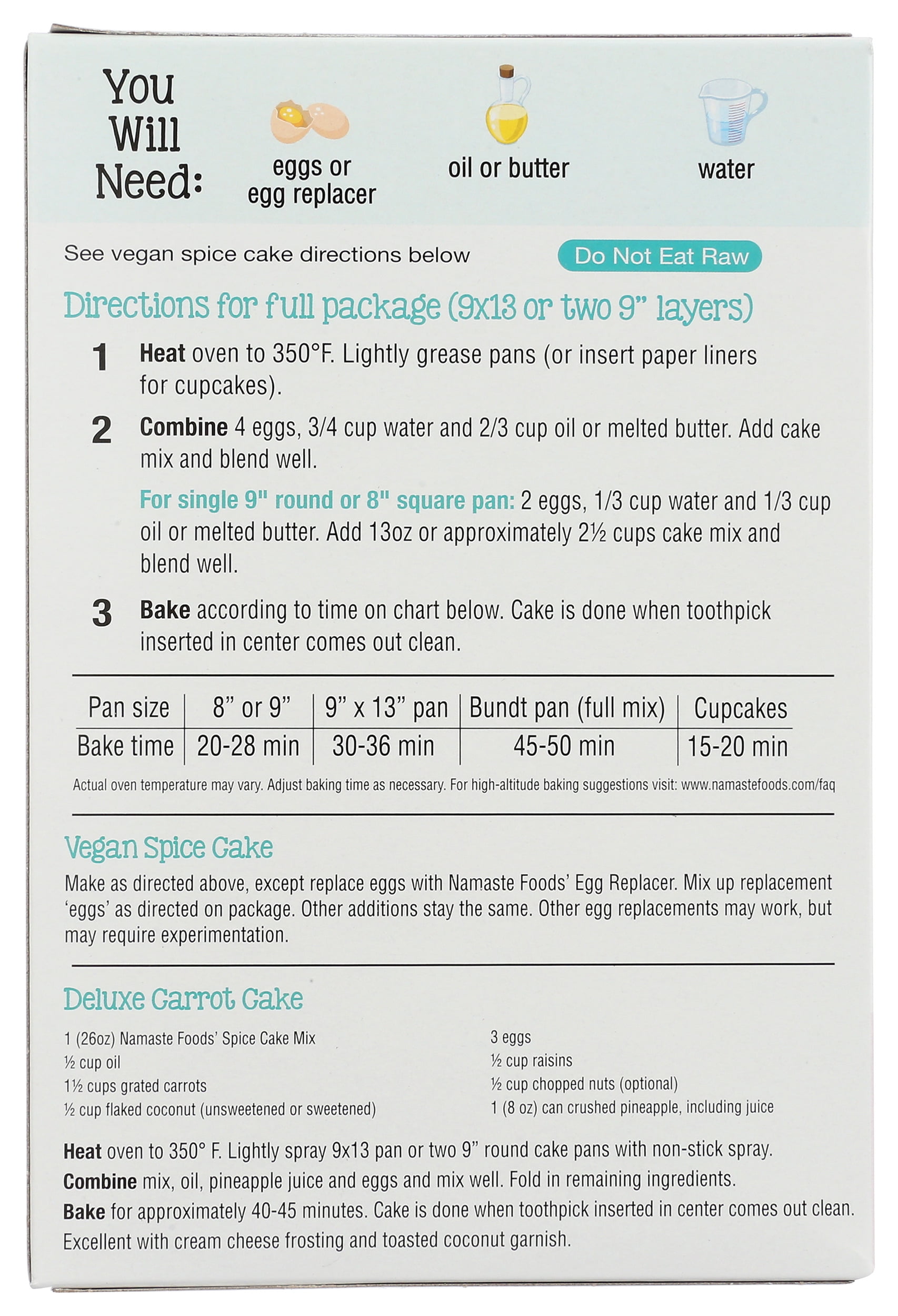 Namaste Foods Gluten Free Spice Cake Mix, 26 oz