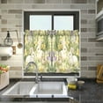 thumbnail image 4 of Yayeee Kitchen Curtains Tier Pair Light Filtering 27"x24" Rod Pocket Short Cafe Window Panel, Yellow Floral Rabbit, 4 of 7