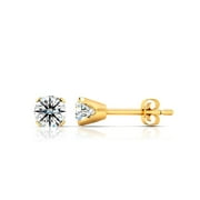 SuperJeweler 1/4 Carat Lab Grown Real Diamond Stud Earrings In Yellow Gold For Women