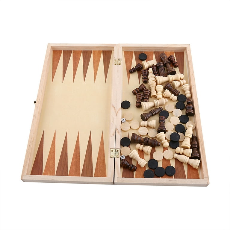 Professional Wooden Table Chess Board Game Medieval Backgammon