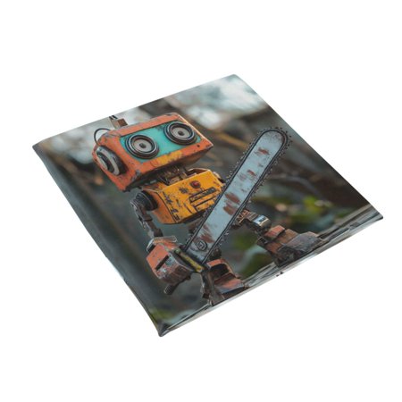 Seating Cushion,Animated Chainsaw Robot 15.7"×15.7" Double-sided Printed Velvet Cushion Cover,Square memory foam cushion for all seasons.