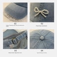 thumbnail image 7 of Casual Demin Color Lace Brim  Japanese Style Sun Hat Baseball Hat Sunshade Cap DARK BLUE, 7 of 7