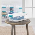thumbnail image 3 of Caja de almacenamiento Sterilite de 6 litros, apilable, transparente y blanca, paquete de 12, 3 of 9