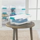 thumbnail image 3 of Caja de almacenamiento Sterilite de 6 litros, apilable, transparente y blanca, paquete de 12, 3 of 9