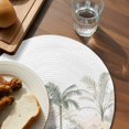 thumbnail image 3 of Green Yellow Palm Tree Round 15 Inch Placemats Set of 8, Summer Botanical Tropical HeatResistant Non Slip Place Mats for Dining Table, Wipeable Braided Kitchen Table Mats for Housewarming, 3 of 9