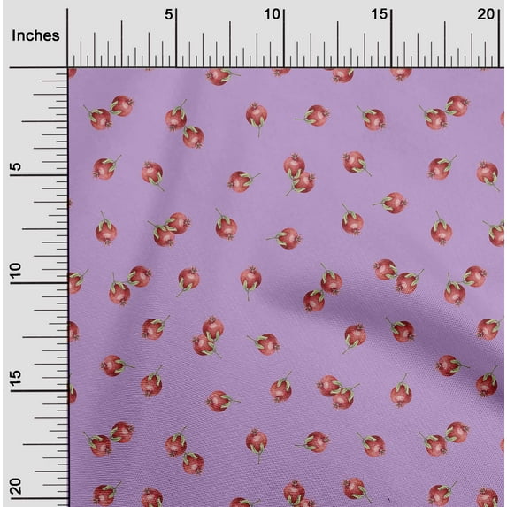 oneOone Cotton Flex Fabric Pomegranate Fruit Printed Craft Fabric BTY 40 Inch Wide