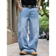 thumbnail image 5 of Mens Baggy Jeans Wide Leg Casual Jeans Vintage Hip Hop Denim Pants, 5 of 6