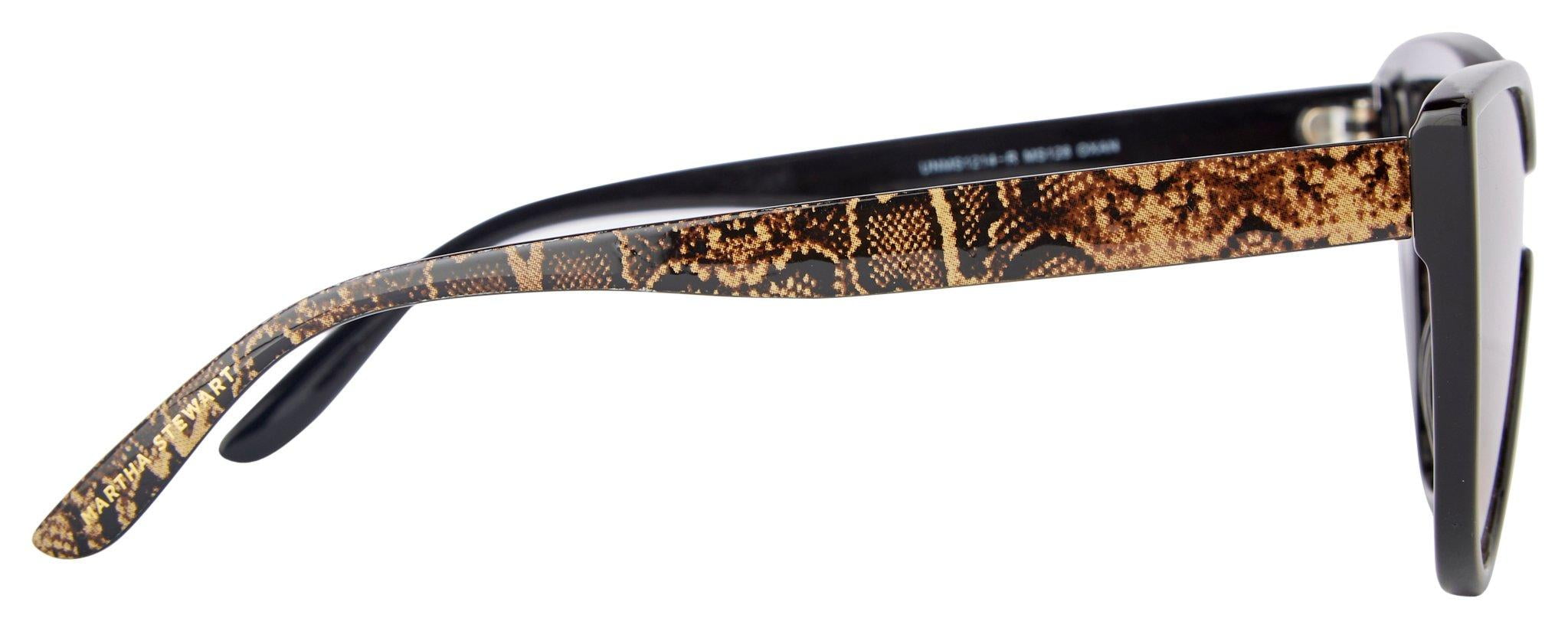 Martha Stewart Women's MS128 Shield UVA and UVB Protective Cat Eye Fashion Sunglasses, 140mm