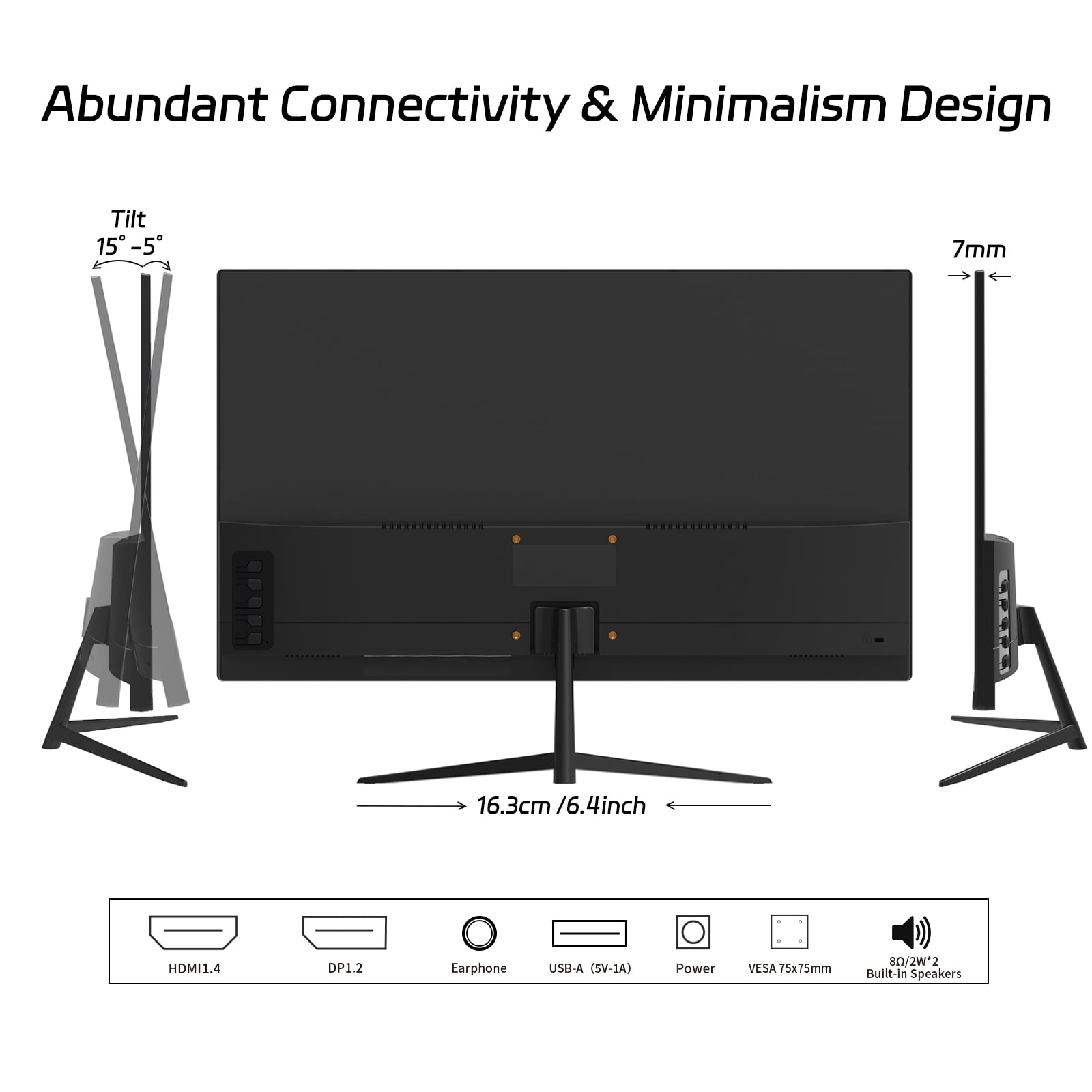 REHISK 24 inch monitor FHD 100Hz Curved Computer Monitor
