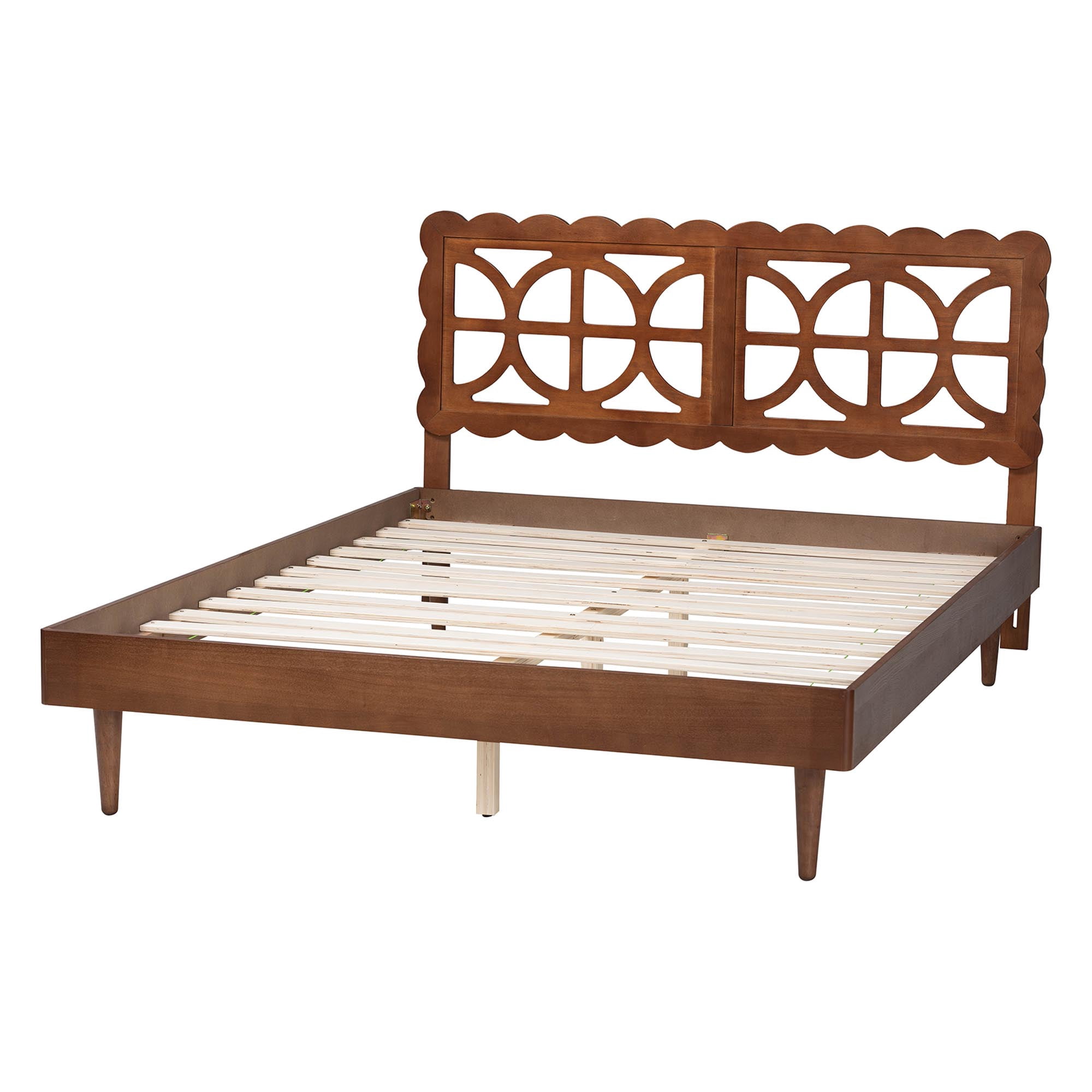 Baxton Studio Onyeka Modern Platform Bed, Queen, Ash Walnut