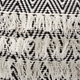 thumbnail image 4 of Skyline Decor Black and Ivory Handwoven Wool Tassel Pouf Ottoman, 4 of 7