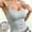 Grey, variant on Women's Tanks Top Double Spaghetti Strap Crop Top Low Cut Ruched Backless Slim Fit Ribbed Basic Layer Camisole Top Tank Tops for Women with Bulit in Bra Summer Sale