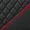 Black/Red, variant on MotorBox Prestige Faux Leather Car Seat Covers, Full Set, Black, Diamond Stitched