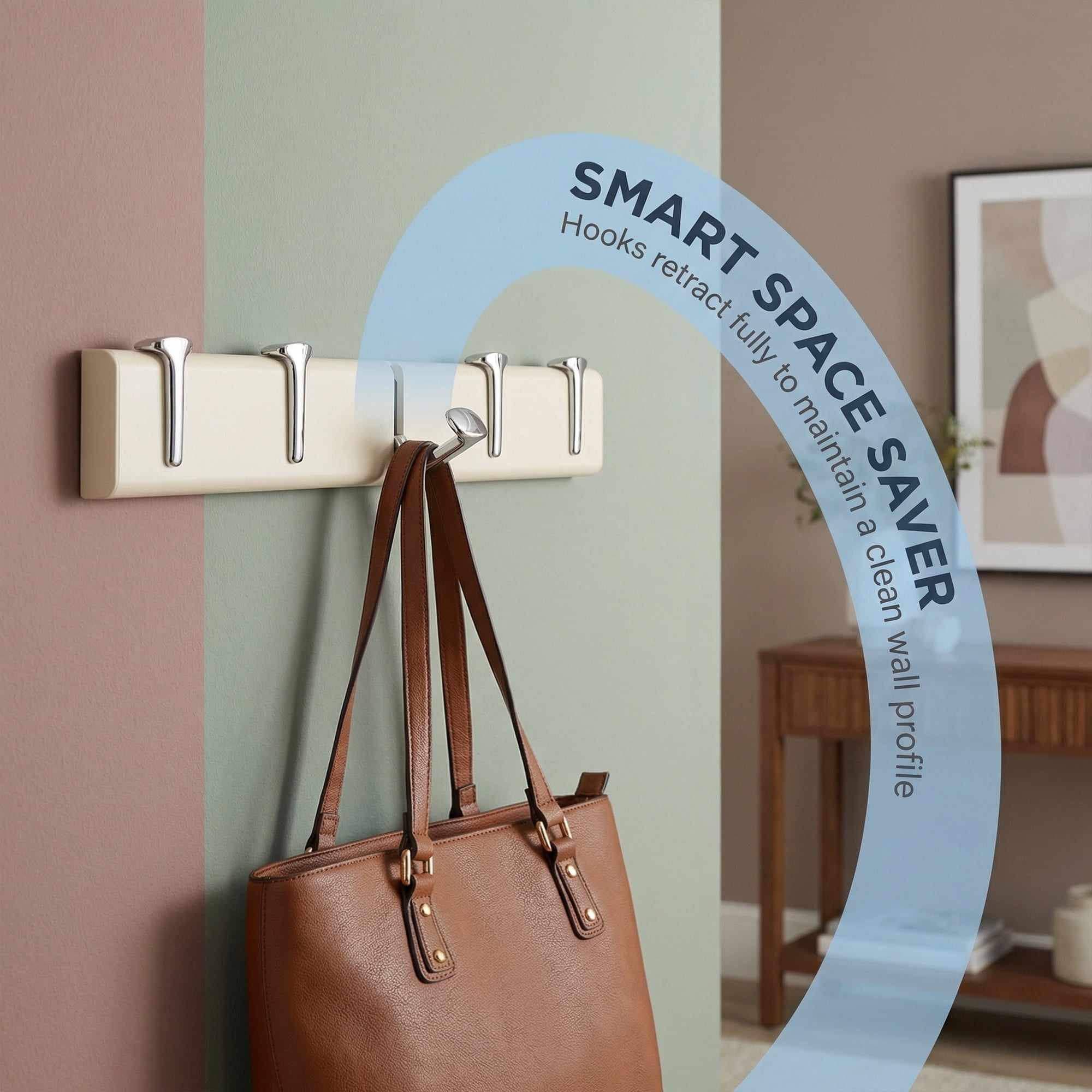 Unique Bargains Coat Rack Wall Mount Aluminum Hook for Entryway Milk White 14.2"x2.2"
