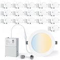 thumbnail image 1 of LUMINEPTIC 6 Inch 16 Pack 5CCT Dimmable Slim Recessed LED Pot Lights, Selectable Colors, Bathroom & Damp Locations, 1 of 6