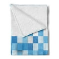 thumbnail image 2 of Abstract Soft Flannel Fleece Blanket, 3D Graphic Illustration Squares Pattern Modern Mosaic Geometric Design, Cozy Plush for Indoor and Outdoor Use, 60" x 80", Pale Blue Blue White, by Ambesonne, 2 of 5