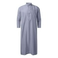 thumbnail image 3 of Bcfgryg Men's Long Sleeve Robe Button Down Clothing Gray, 3 of 4