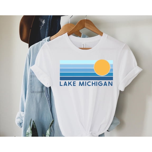 Lake Michigan Sunset Graphic Tee, Great Lakes Unisex Shirt