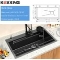 thumbnail image 6 of 26.7 x 17.7 Inch Black Kitchen Sink, Single Bowl Stainless Steel Drop In Workstation Sink with Spring Pull-Down Faucet, Cup Rinsing Tray, Soap Dispenser & Cutting Board, 6 of 6