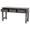 thumbnail image 3 of bali & pari Elara Coastal Console Table, 3-Drawer, Mosaic Black, 3 of 9