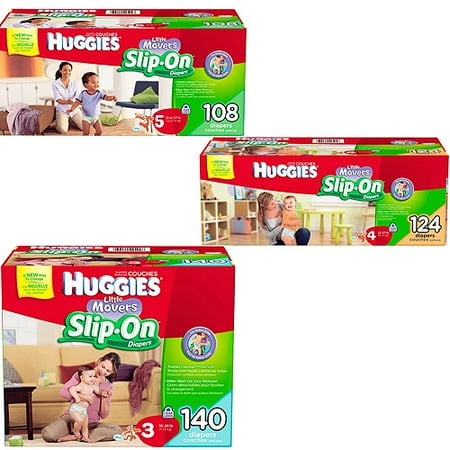 HUGGIES Little Movers Slip-On Diapers, Size 3