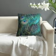 thumbnail image 5 of Peacock Feathers Velvet Throw Pillow Covers Sofa Pillowcase Car Square Throw Pillowcases Home Decoration 18x18Inch, 5 of 6