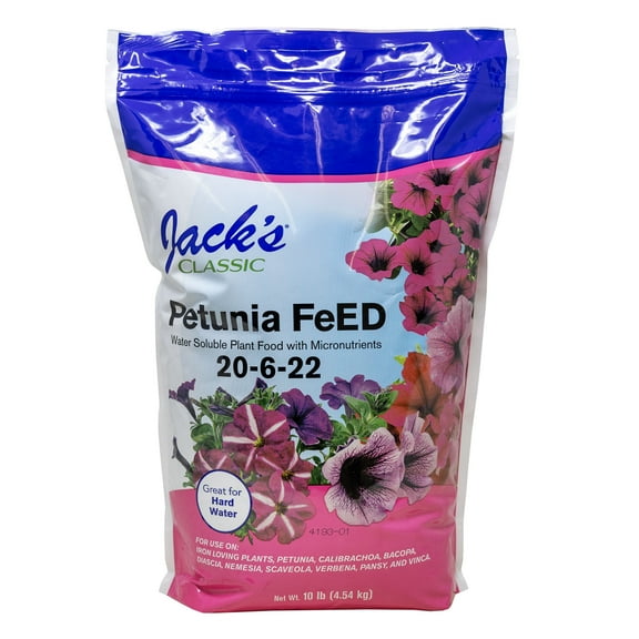 JR Peters (#526110) Jacks Classic Water Soluble Petunia FeED 20-6-22, 10#