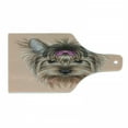 thumbnail image 1 of Yorkie Cutting Board, Realistic Computer Drawn Image of Yorkshire Terrier Ribbon Animal, Decorative Tempered Glass Cutting and Serving Board, Wine Bottle Shape, Salmon Pale Brown, by Ambesonne, 1 of 1