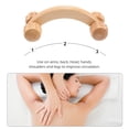 thumbnail image 2 of Rodillo de masaje de madera, masajeador doméstico, rodillo de acupresión, rodillo de madera curvo, herramienta de masaje de cuerpo completo para cuello, hombros y relajación muscular (color madera)., 2 of 8