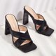 thumbnail image 1 of Sandalias con cinturón cruzado sólido para mujer, zapatos de tacón grueso súper alto de verano, pantuflas sexis a la moda Wmkox8yii  ytu1055, 1 of 7
