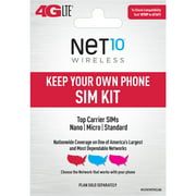 NET10 Wireless Keep Your Own Phone Mini SIM Pack Universal Tri-punch Bundle