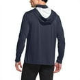 thumbnail image 5 of Fanxing Mens Hooded Sun Shirt with Mask Big and Tall Lightweight Hoodies Full Zip Jacket Long Sleeve UPF 50 Rash Guards Fishing Shirts for Men Navy,XL, 5 of 7