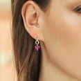 thumbnail image 3 of Gem Stone King Keren Hanan 1.96 Ct Heart Shape 6mm Pink Mystic Topaz 925 Silver and 10K Yellow Gold Lab Grown Diamond Infinity Dangle Earrings, 3 of 3
