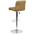 thumbnail image 4 of Flash Furniture Contemporary Cappuccino Vinyl Adjustable Height Barstool with Rolled Seat and Chrome Base, 4 of 6