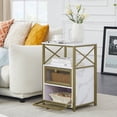 thumbnail image 5 of Industrial Coffee Table Set of 3, Rustic Brown Sofa Table and Nightstands Set of 2 Marble, 5 of 5