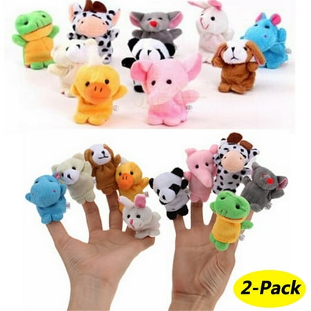 20 Animals Set Velvet Cute Animal Finger Puppets Dolls Props Toys for Children