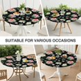 thumbnail image 7 of Round Fitted Tablecloth with Elastic Edges Fits 36"-44" Round Tables Pioneer Colorful Floral Waterproof Table Cover Washable Indoor and Outdoor for Party Kitchen Dinner Banquet Patio Picnic, 7 of 7