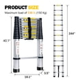 thumbnail image 2 of SogesPower 20.3 FT Aluminum Telescopic Extension Ladder,EN131 Standard,Multi Purpose Home Or RV Telescoping Ladder,Portable,Folding,with Non-Slip Feet,Silver, 2 of 7