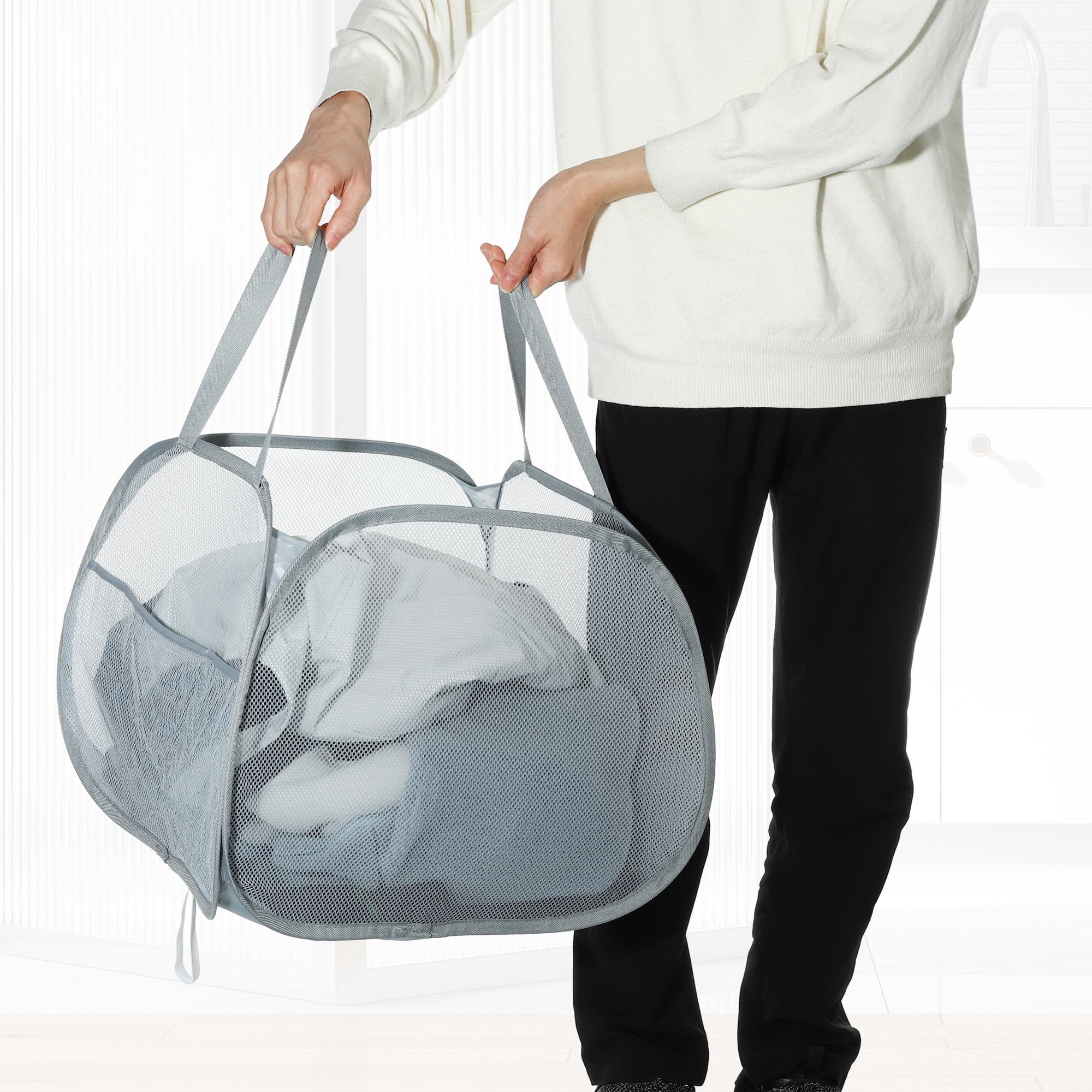 Unique Bargains Hamper Basket for Bathroom 1 Pc Gray