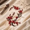 thumbnail image 2 of 2Pcs Cherry Blossom Iron On Patches, Large Floral Embroidery Applique Patches for Clothing, Jackets, Jeans, Bags, DIY Decor Repair(Pink), 2 of 7