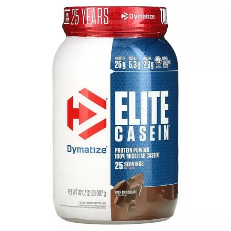 Elite Casein 2lb 100% Micellar Casein Rich Chocolate 25svg (New)
