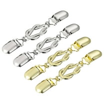 4 Pack Sweater Clips Retro Cardigan Collar Clips Dresses Shawl Clips(Silver, Gold)