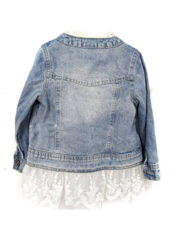jean jacket with lace bottom
