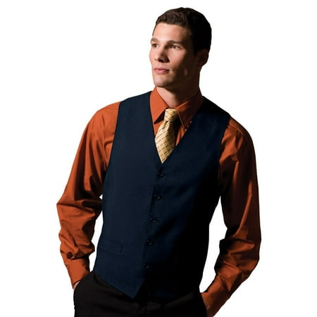 Fully Lined Jacket - Ed Garments Men's Textured Weave Fully Lined Economy Vest, DARK NAVY, Medium