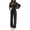 Black, variant on Fall Outfits For Women Lounge Sets Airport Outfits 2 Piece Sets,Airport Outfits For Women,Long Sleeve Zip Up Sweatshirt,Pockets,Wide Pants,Tracksuit, Jogger Sweatsuit,Vacation