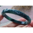 thumbnail image 5 of Certified Icy Green Burma 100% Natural A JADE Jadeite Flower Bangle Bracelet 61 mm 665512 TN, 5 of 12