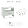 thumbnail image 3 of Furniture of America Elvora Modern Wood 1-Drawer and 1-Shelf End Table, Mint Green, 3 of 16