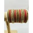 thumbnail image 3 of Gold & Red Color Rhinestone Bangles, 3 of 4